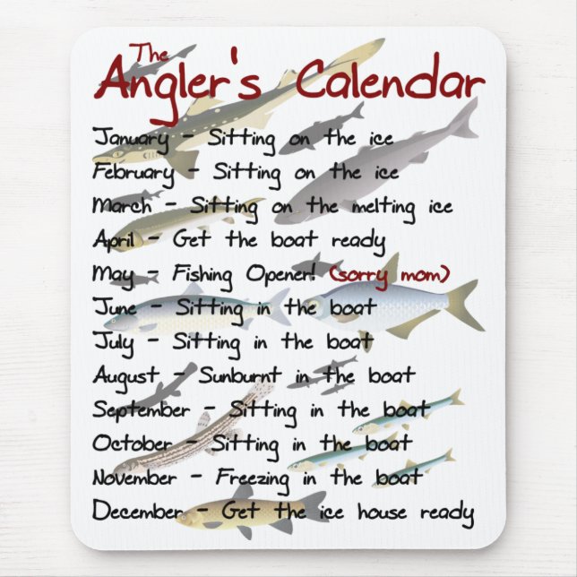 Der Kalender Mousepad des Anglers (Vorne)
