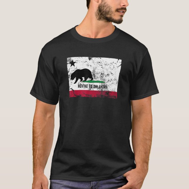 Der kalifornische Bär zieht nach Oklahoma und wand T-Shirt (Vorderseite)