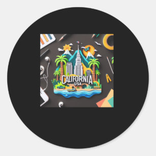 Der kalifornische Staat in den USA Runder Aufkleber