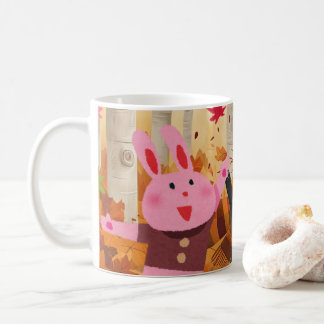 Der Kampf der Tiere im Herbstwald Kaffeetasse