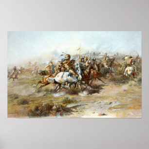 Der Kampf des Kunden gegen den Little Bighorn Russ Poster