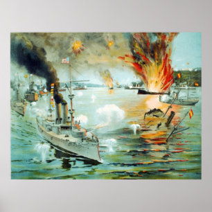 Der Kampf des Manila-Bucht-spanish-amerikanischen Poster