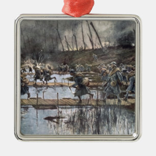 Der Kampf des Yser im Jahre 1914 Silbernes Ornament