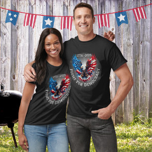 Der Kampf für die Demokratie Amerikas Adler am 4. T-Shirt