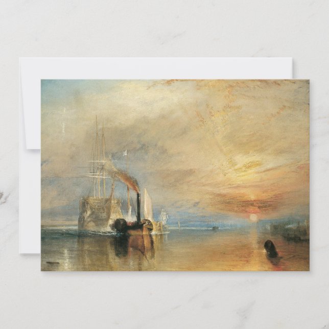 Der Kampf gegen den Temeraire von Joseph Turner, M Einladung (Vorderseite)