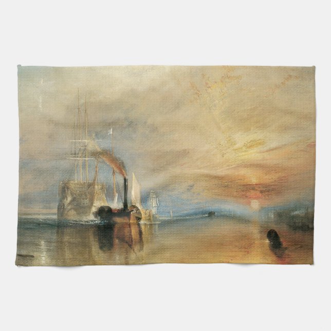 Der Kampf gegen den Temeraire von Joseph Turner, M Geschirrtuch (Horizontal)