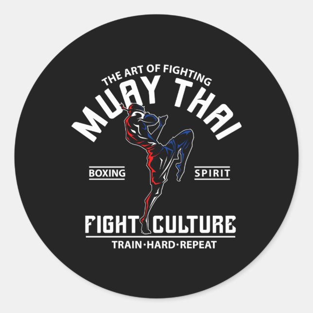 Der Kampf gegen Muay Thai Runder Aufkleber (Vorderseite)