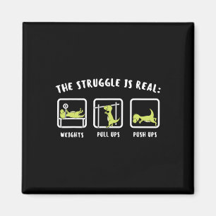 Der Kampf ist echt Dinosaurier Fitness T-Rex Gym L Magnet