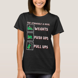 Der Kampf ist echt Dinosaurier T-rex Fit Gewichthe T-Shirt