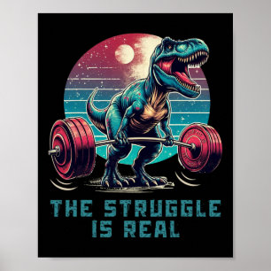 Der Kampf ist echt lustig T-Rex Fitnessstudio Work Poster