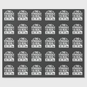 Der Kampf ist Echt Lustiger T-Rex-Gym-Workout Geschenkpapier