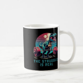 Der Kampf ist echt lustiger T-Rex-Gym-Workout Kaffeetasse