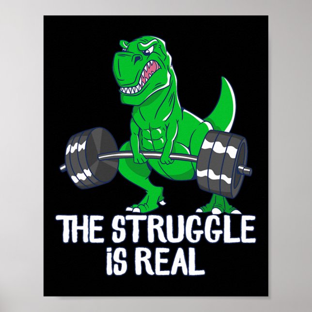 Der Kampf ist echt lustiger T-Rex-Gym-Workout  Poster (Vorne)