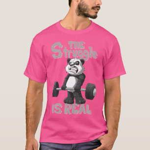 Der Kampf ist echte Panda Shirt Bodybuilding Weiß