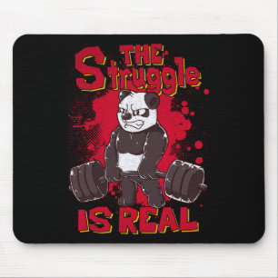 Der Kampf ist echter Panda Shirt Fitness Gym Bodyb Mousepad