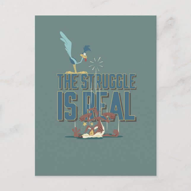 Der Kampf ist echter STRASSENRUNNER™ & Wile E. Coy Postkarte (Vorderseite)