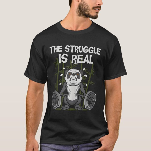 Der Kampf ist ein echter, gewichteter Panda-Bär Fi T-Shirt (Vorderseite)