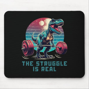 Der Kampf ist ein wirklich lustiges T-Rex-Fitnesss Mousepad