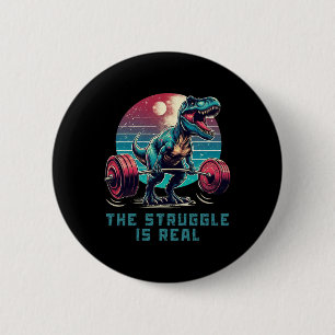Der Kampf ist ein wirklich lustiges T-Rex Gym Work Button