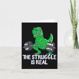 Der Kampf ist ein wirklich lustiges T-Rex Gym Work Karte