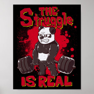 Der Kampf ist eine wirklich lustige Panda-Gym-Body Poster