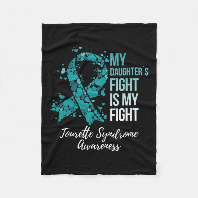 Der Kampf meiner Tochter ist mein Tourette-Syndrom Fleecedecke (Vorderseite)