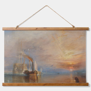 Der Kampf Temeraire Turner Sunset Seascape Wandteppich Mit Holzrahmen