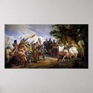 Der Kampf von Bouvines 1827 am 27. Juli 1214 Poster