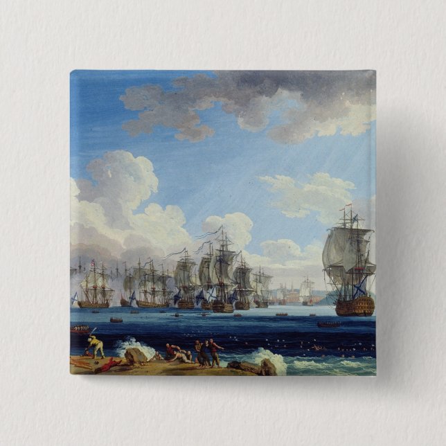 Der Kampf von Chesma auf dem am 5. Juli 1770 Button (Vorderseite)
