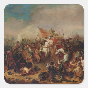 Der Kampf von Hastings im Jahre 1066 Quadratischer Aufkleber