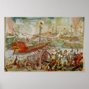 Der Kampf von Lepanto 1600 im Oktober 1571 Poster