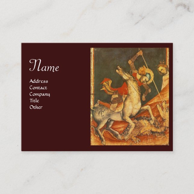 Der Kampf von Saint George mit der Dragon Monogram Visitenkarte (Vorderseite)