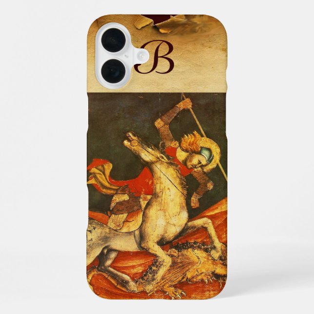 Der Kampf von Sankt Georg mit dem Drachen-Monogram iPhone Hülle (Rückseite)