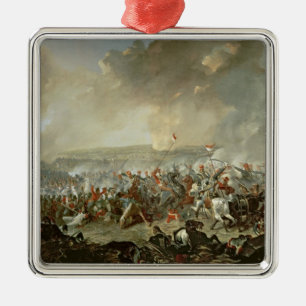 Der Kampf von Waterloo, am 18. Juni 1815 Silbernes Ornament