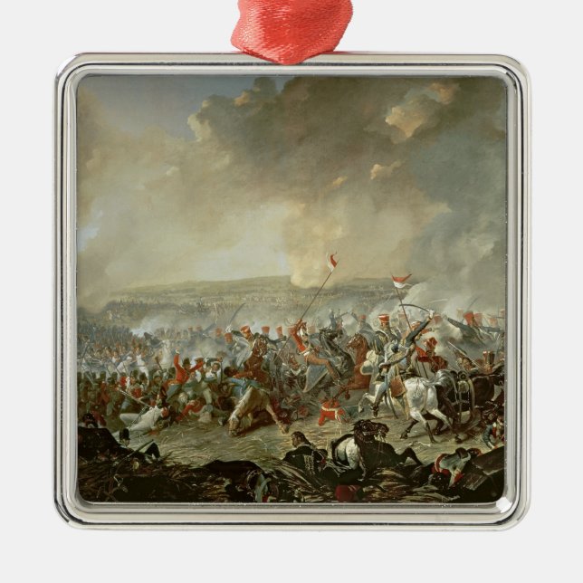 Der Kampf von Waterloo, am 18. Juni 1815 Silbernes Ornament (Vorne)