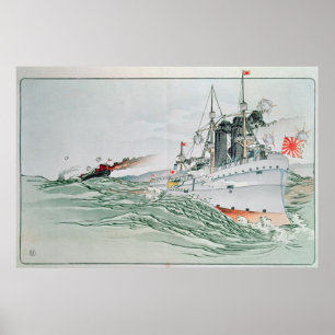 Der Kampf von Yalu, am 17. September 1894 Poster