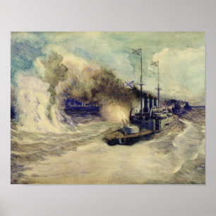 Der Kampf zwischen der Schwarzmeerflotte und Poster