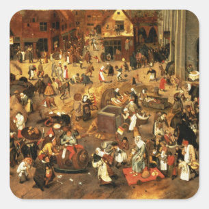 Der Kampf zwischen Karneval und geliehen Quadratischer Aufkleber