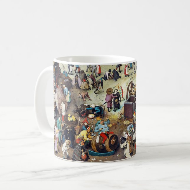 Der Kampf zwischen Karneval und Lent, Bruegel Kaffeetasse (Vorderseite Links)