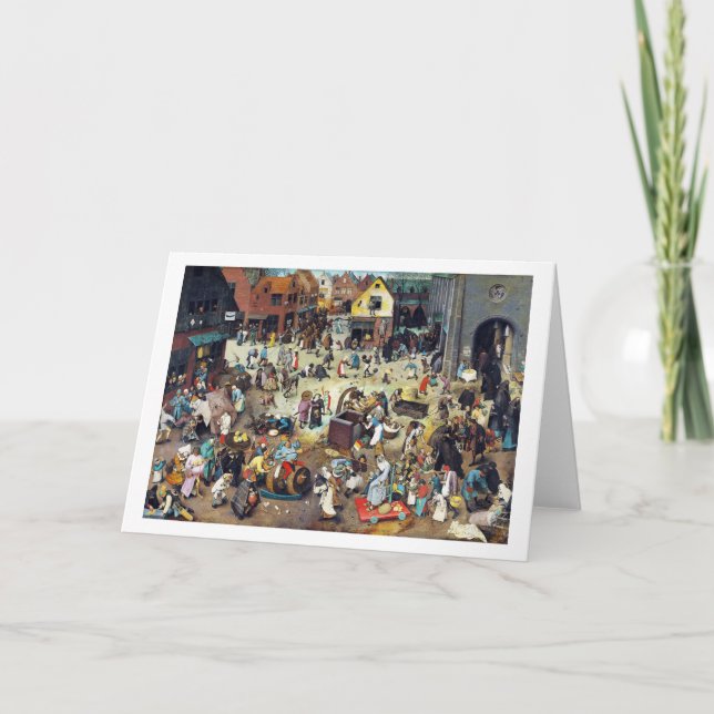 Der Kampf zwischen Karneval und Lent, Bruegel Karte (Vorderseite)