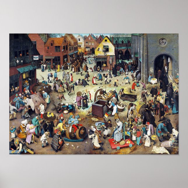 Der Kampf zwischen Karneval und Lent, Bruegel Poster (Vorne)
