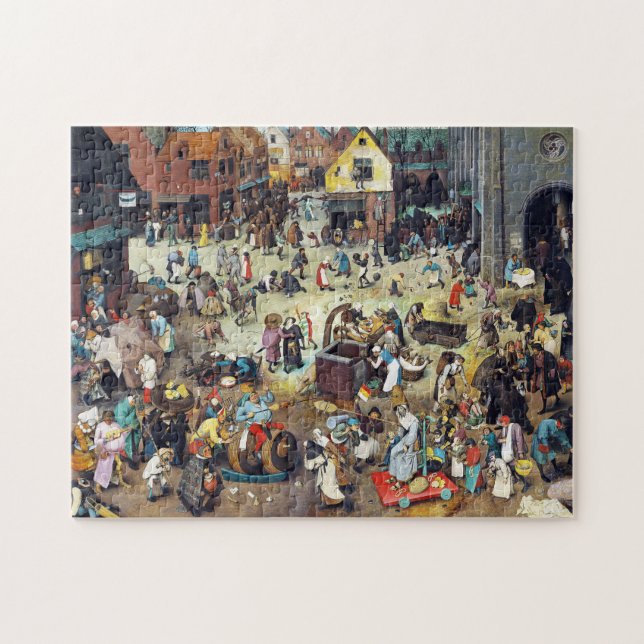 Der Kampf zwischen Karneval und Lent, Bruegel Puzzle (Horizontal)