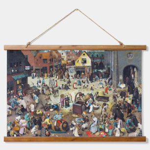 Der Kampf zwischen Karneval und Lent, Bruegel Wandteppich Mit Holzrahmen