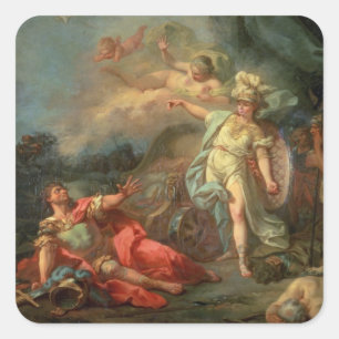 Der Kampf zwischen Mars und Minerva, 1771 (Öl auf Quadratischer Aufkleber