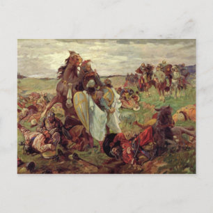 Der Kampf zwischen Russen und Tataren, 1916 Postkarte