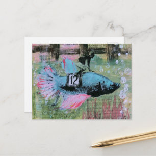 Der Kampffisch-Jockey Postkarte