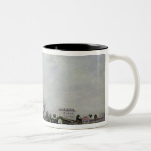 Der Kanal de L'Ourcq nahe Pantin, 1871 Zweifarbige Tasse