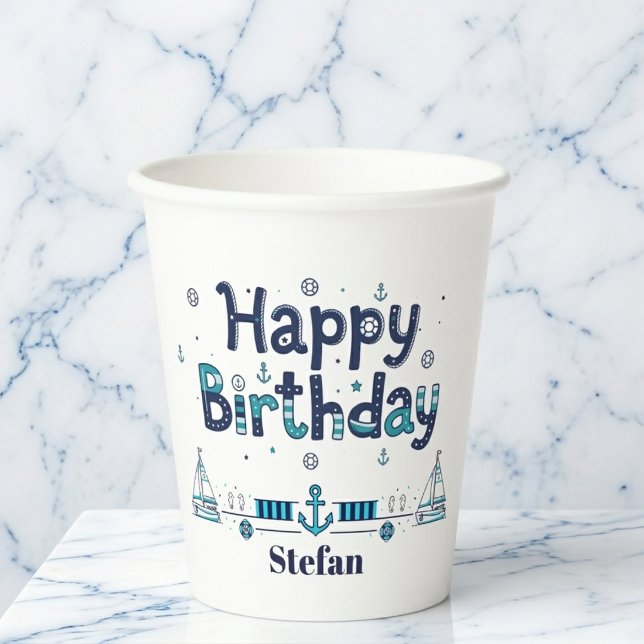 Der "Kapitän der Party" Personalisiert Pappbecher (Perfect for your seaside bash.)