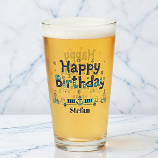 Der "Kapitän der Party" Personalisierter Pint Glas