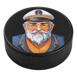 Der Kapitän des Schiffes Eishockey Puck